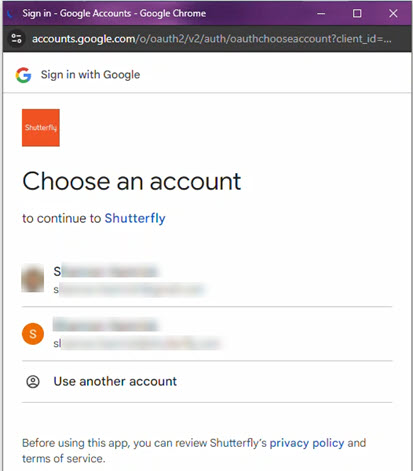 Select Google Account