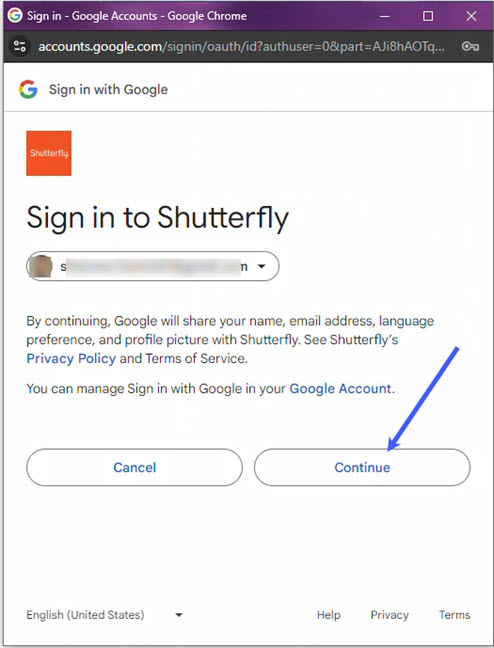 Click Continue