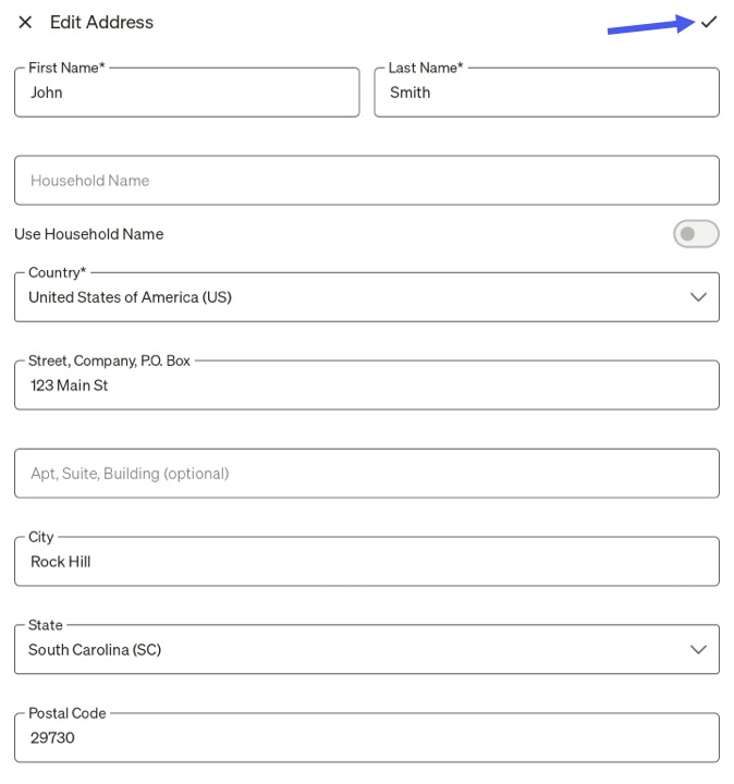 Edit Address
