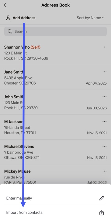 Import From Contacts