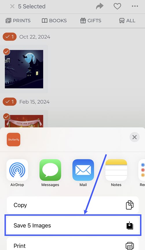 Click Save Images