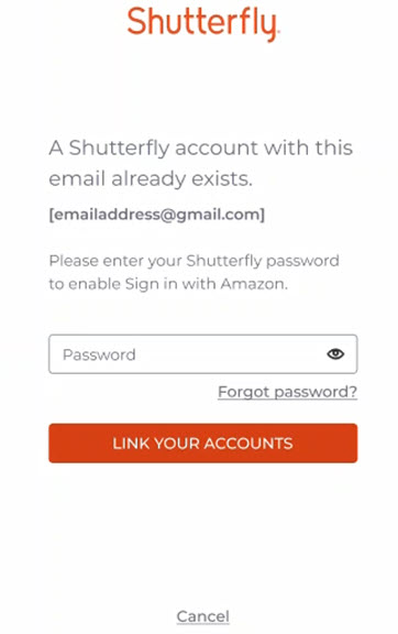 Enter Shutterfly Password