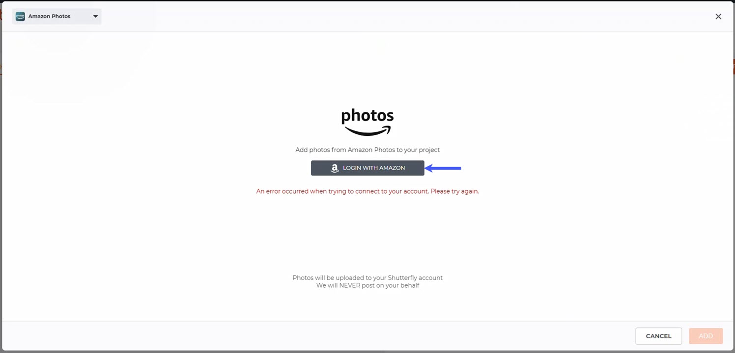 Click Login With Amazon