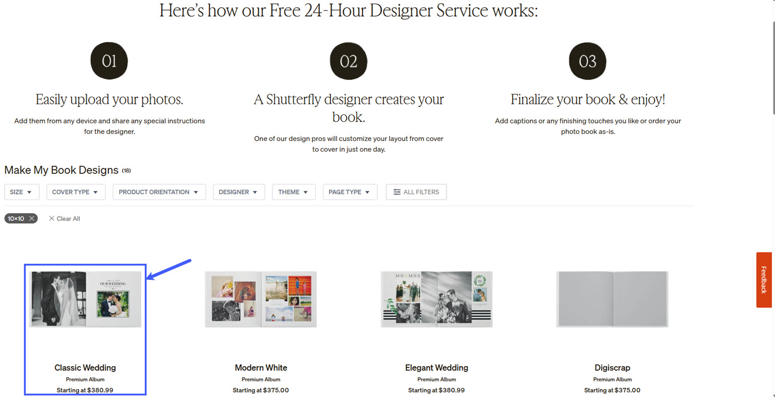 Select Desired Book Style