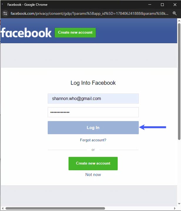 Click Log In
