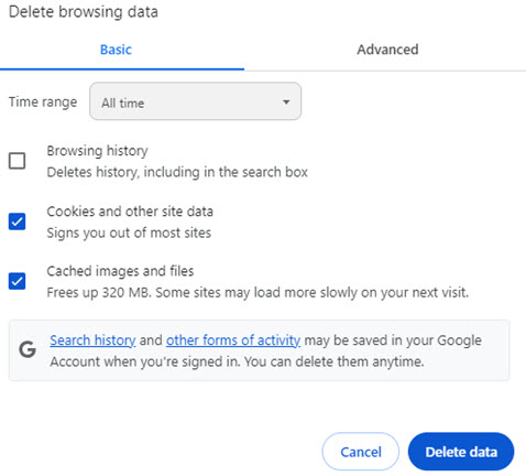 Delete Browsing History