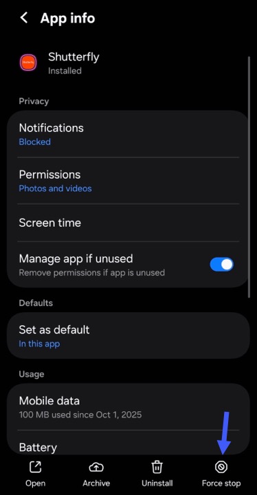 Force Stop App