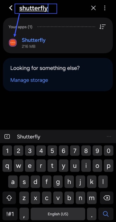 Type Shutterfly