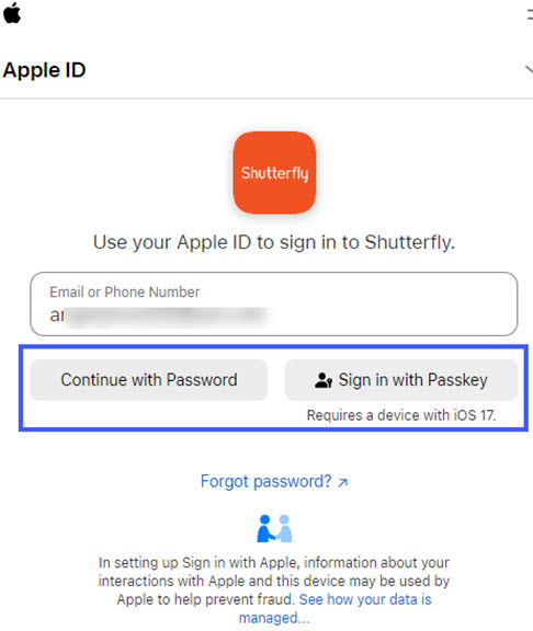 Select Password Option