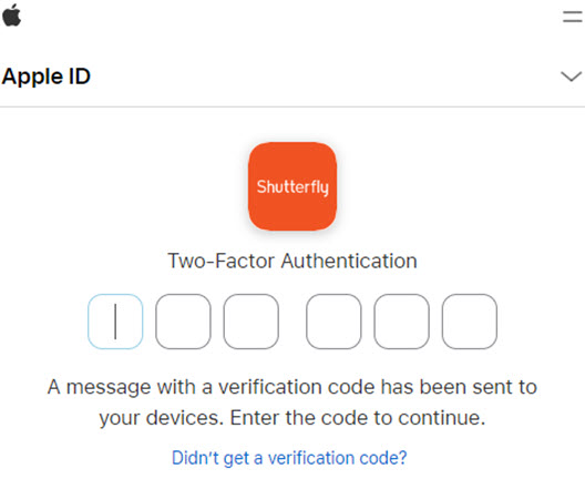 Enter Two Factor Authentication