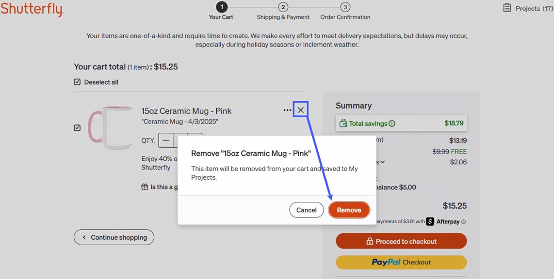 Click Remove