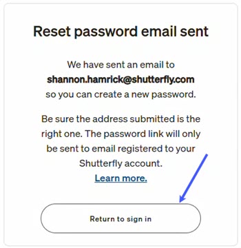 Return to Sign In