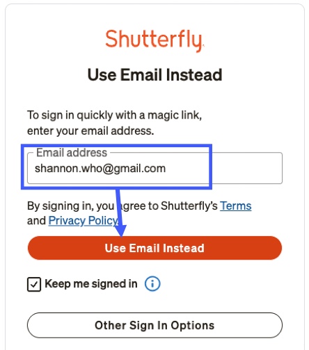 Click Use Email Instead