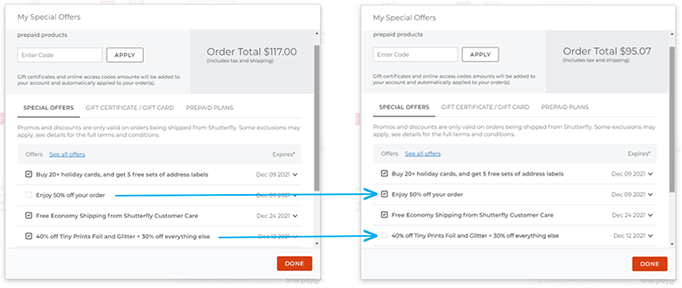 Screenshot example of Manage Promos