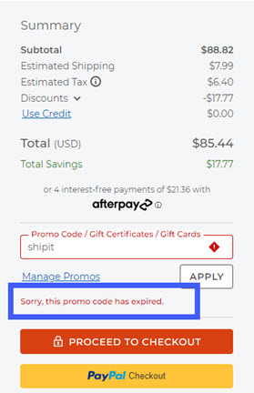 Promo Code Expired