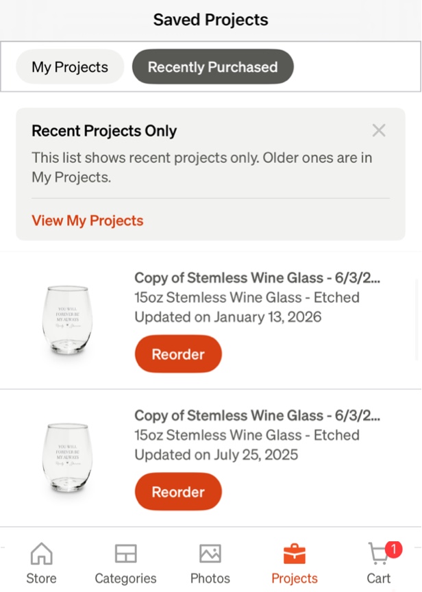 Recently Purchased iOS