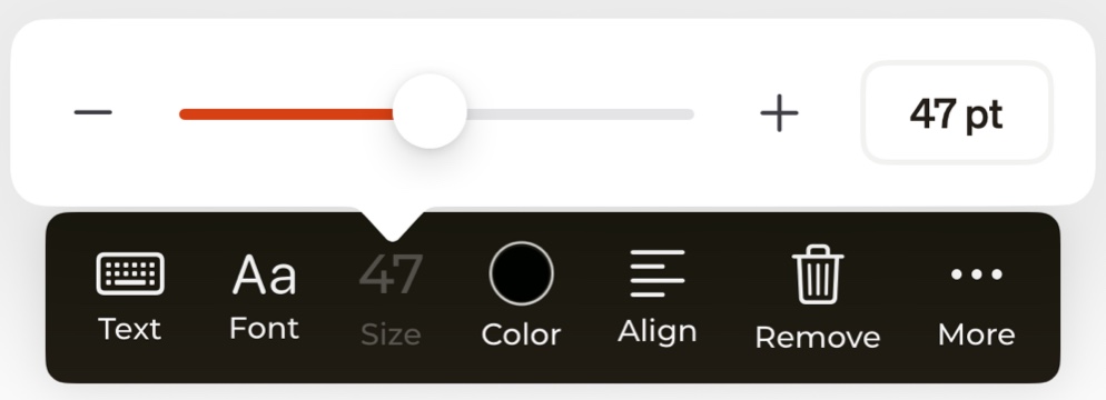 Text Size Selection