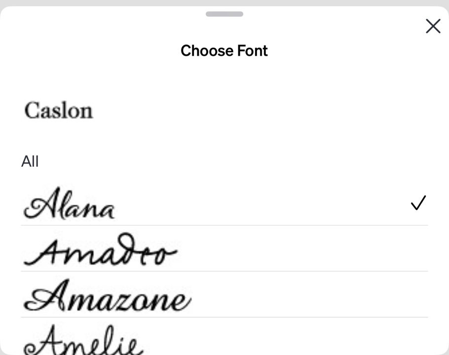 Font Selection