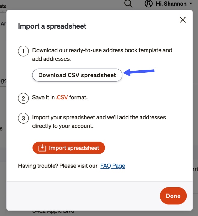 Download CSV Spreadsheet