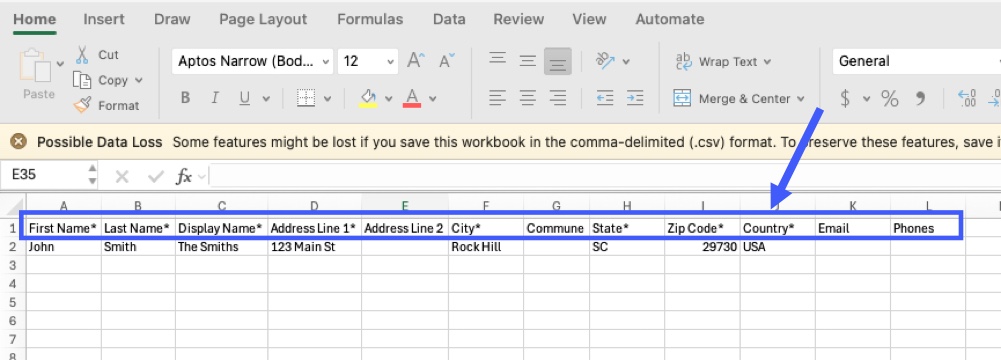 CSV File