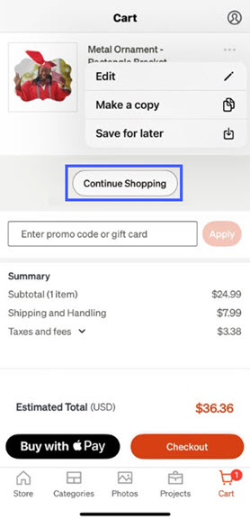 Continue Shopping