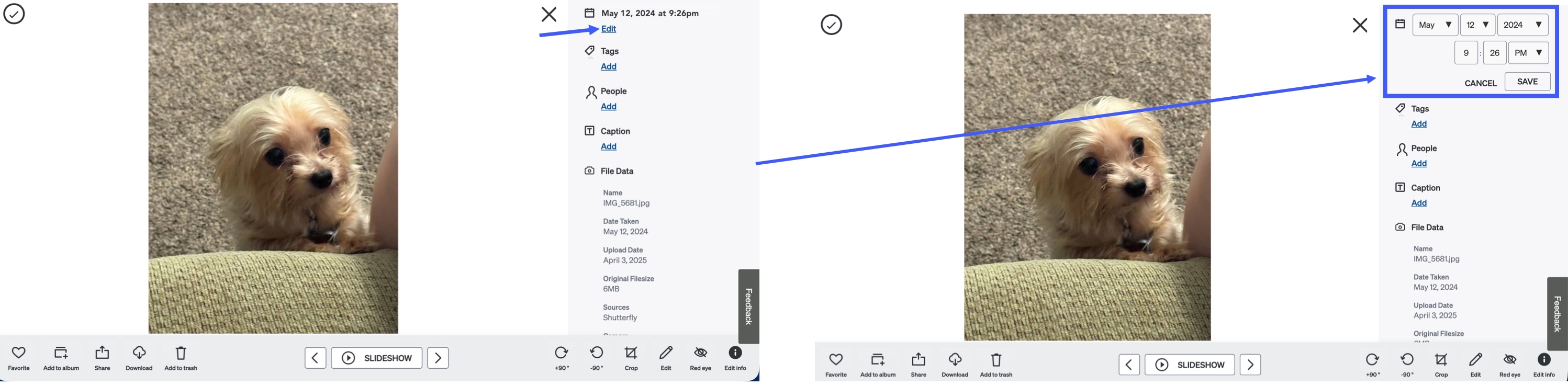 Edit Date and Time