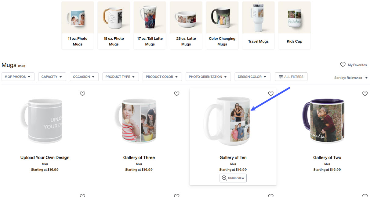 Select Desired Item