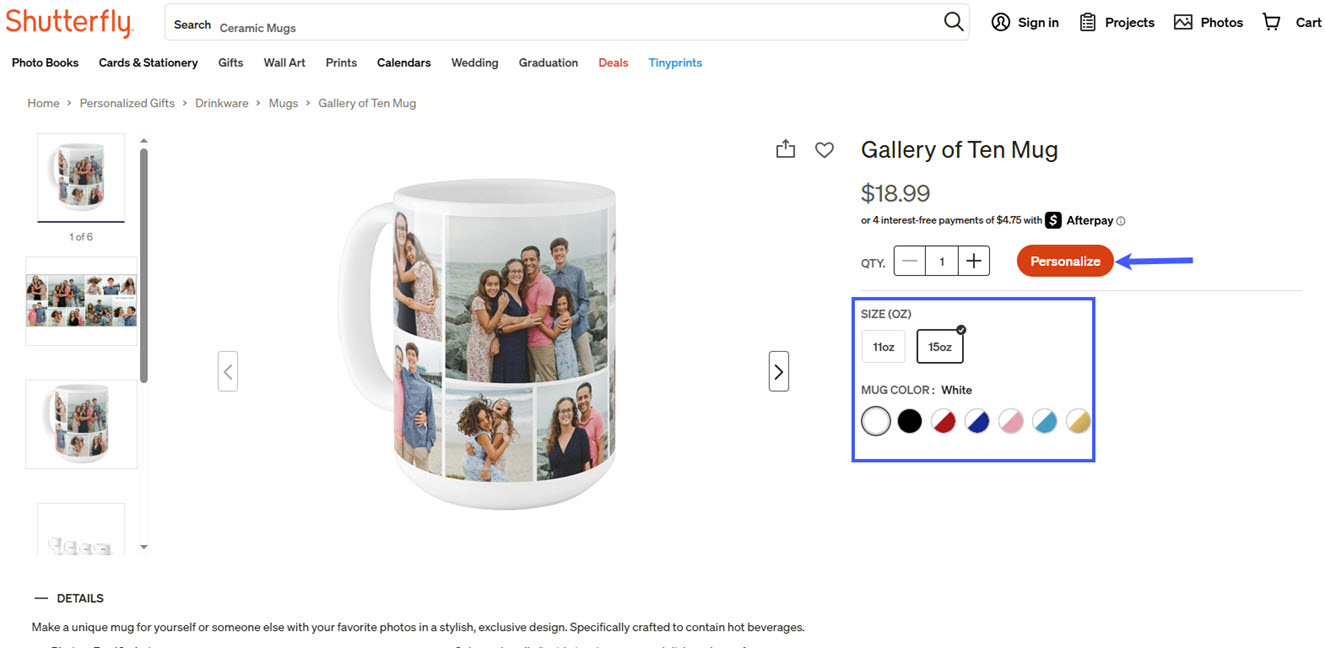 Click Personalize
