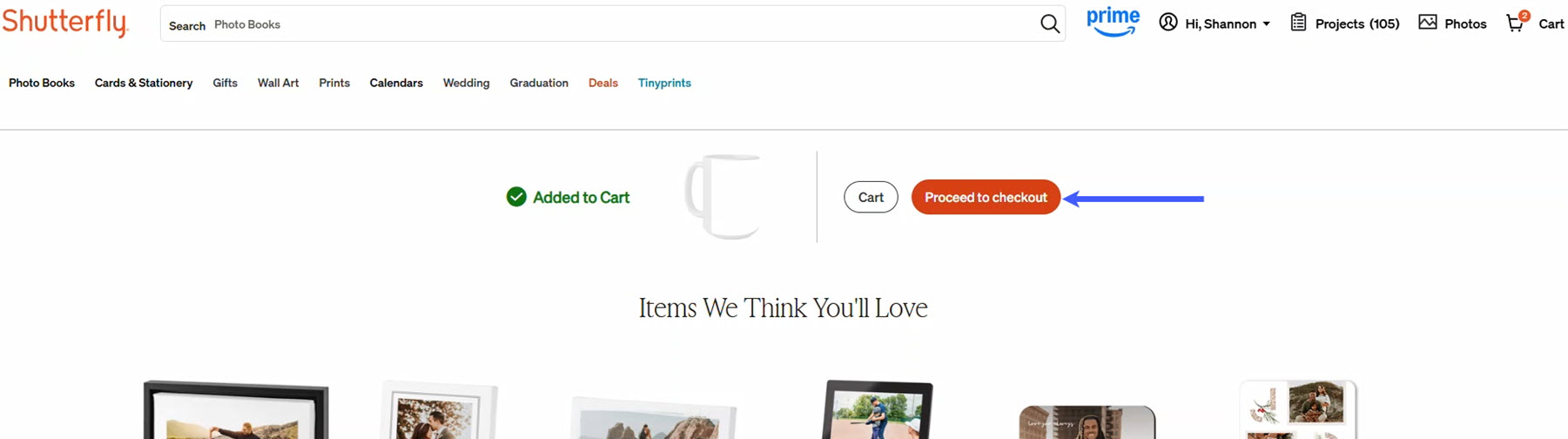 Click Proceed to Checkout