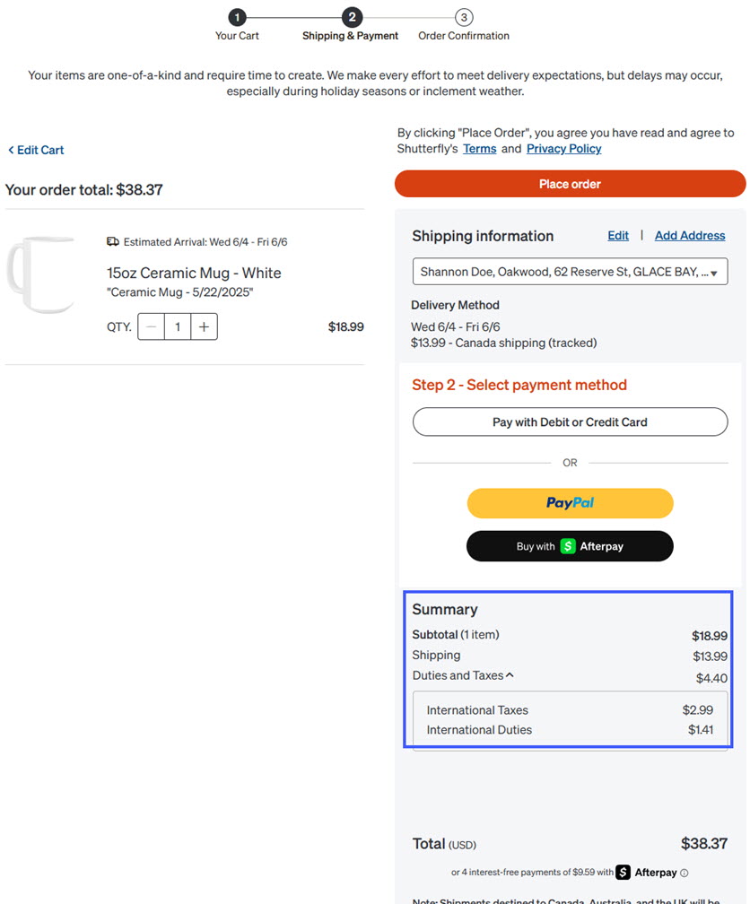 Review Shipping