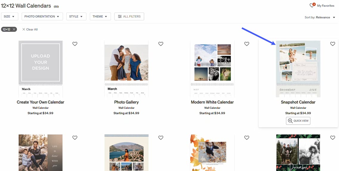 Select Calendar Style