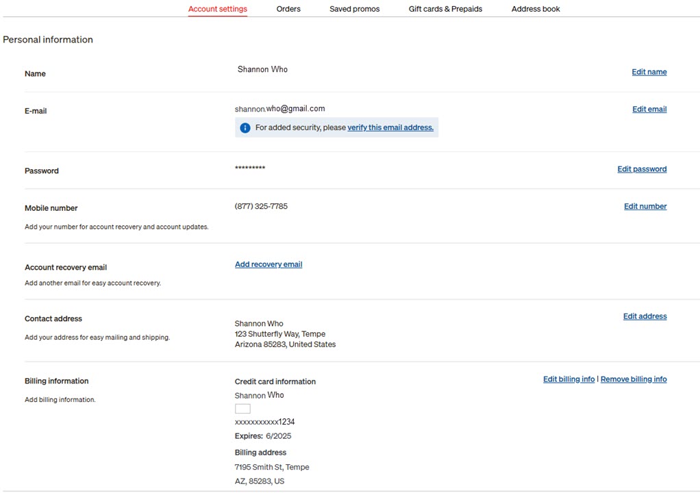 Account Settings