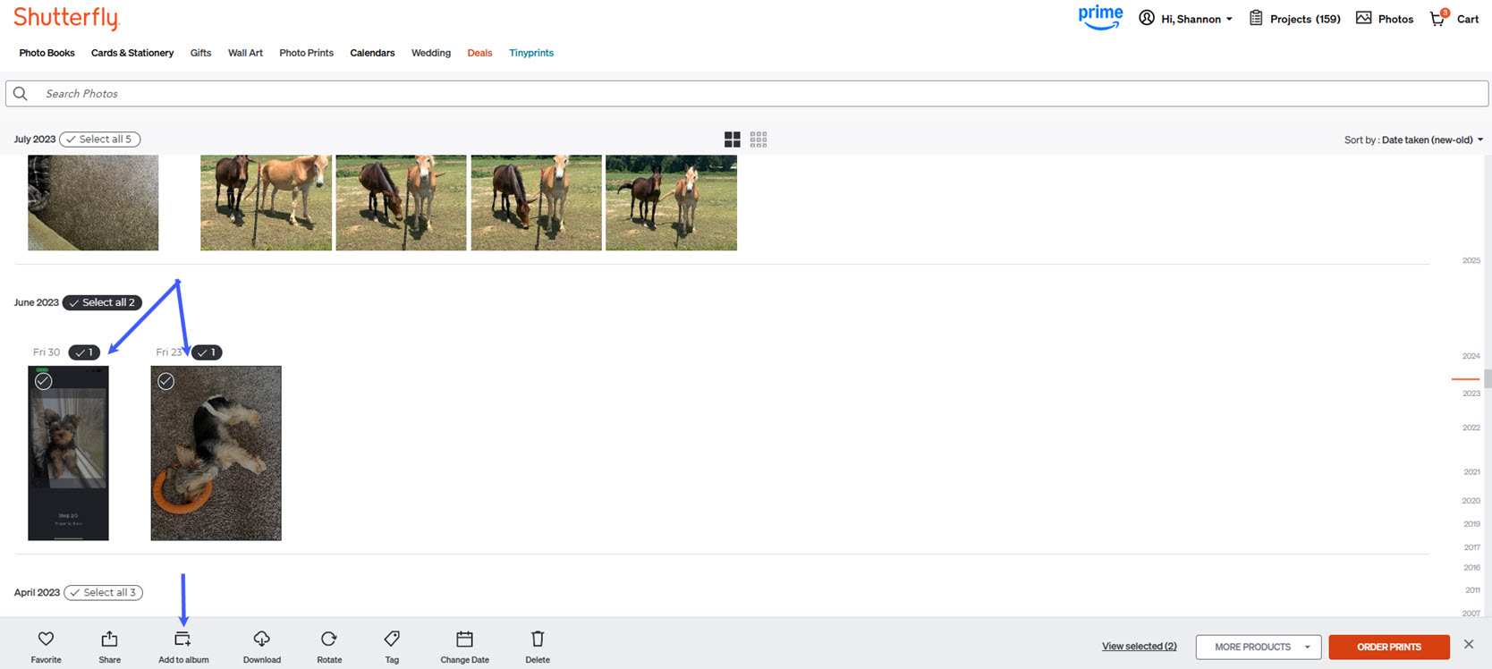 Click Add to Album