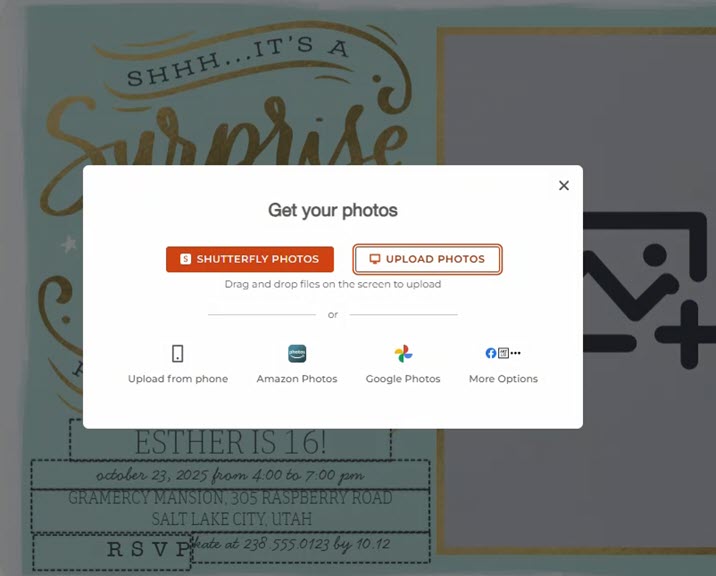 Select Photo Upload Location