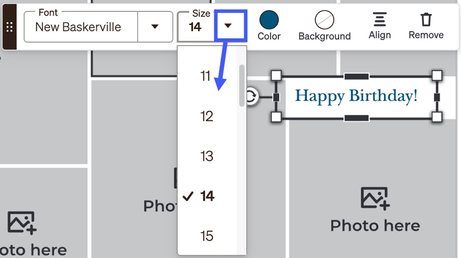 Select Font Size