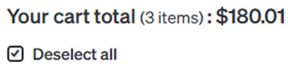 Shopping Cart Total