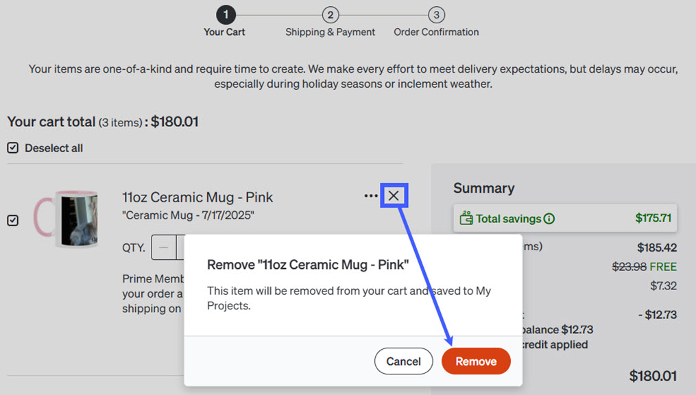 Remove Item From Cart