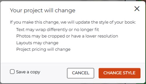 Change Book Size Warning
