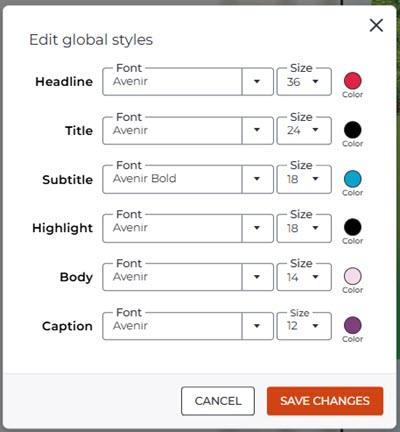 Global Text Styles
