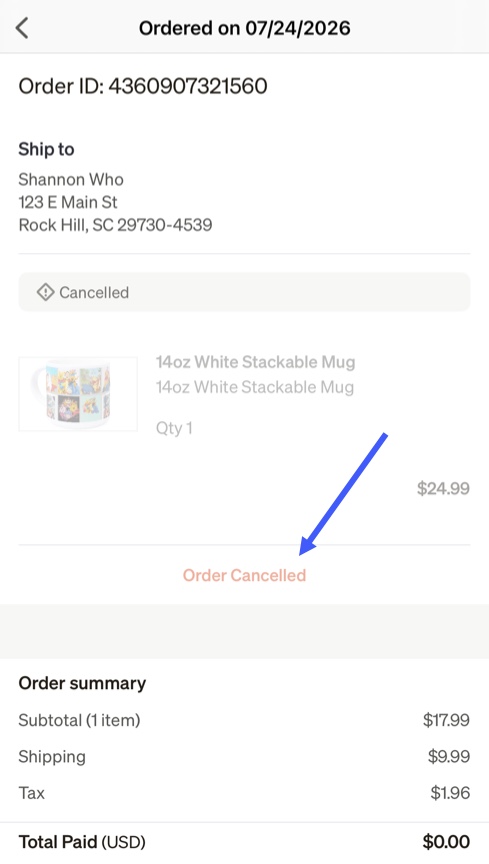 Cancellation Confirmed