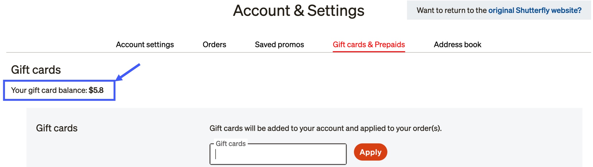 View Gift Card Balance