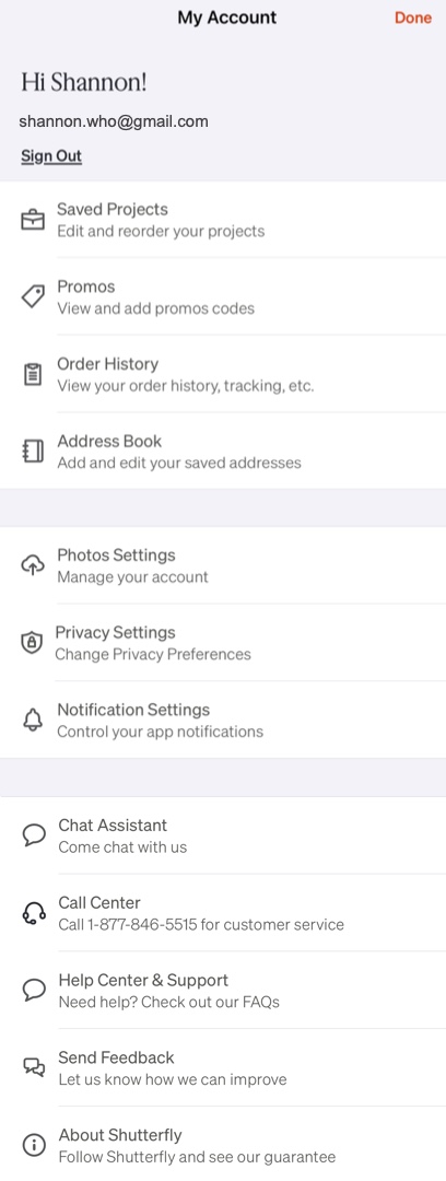 iOS My Account