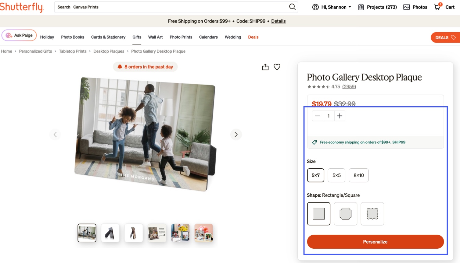 Click Personalize
