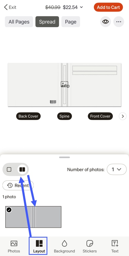 Add Cover Spread